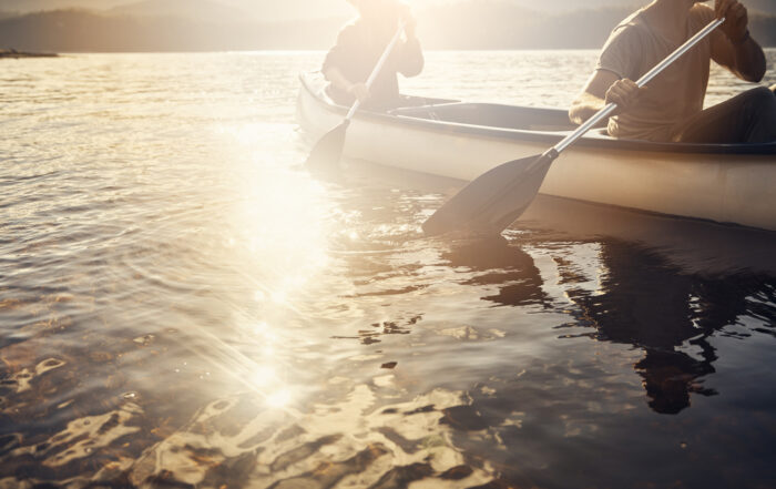 rowing on calm water