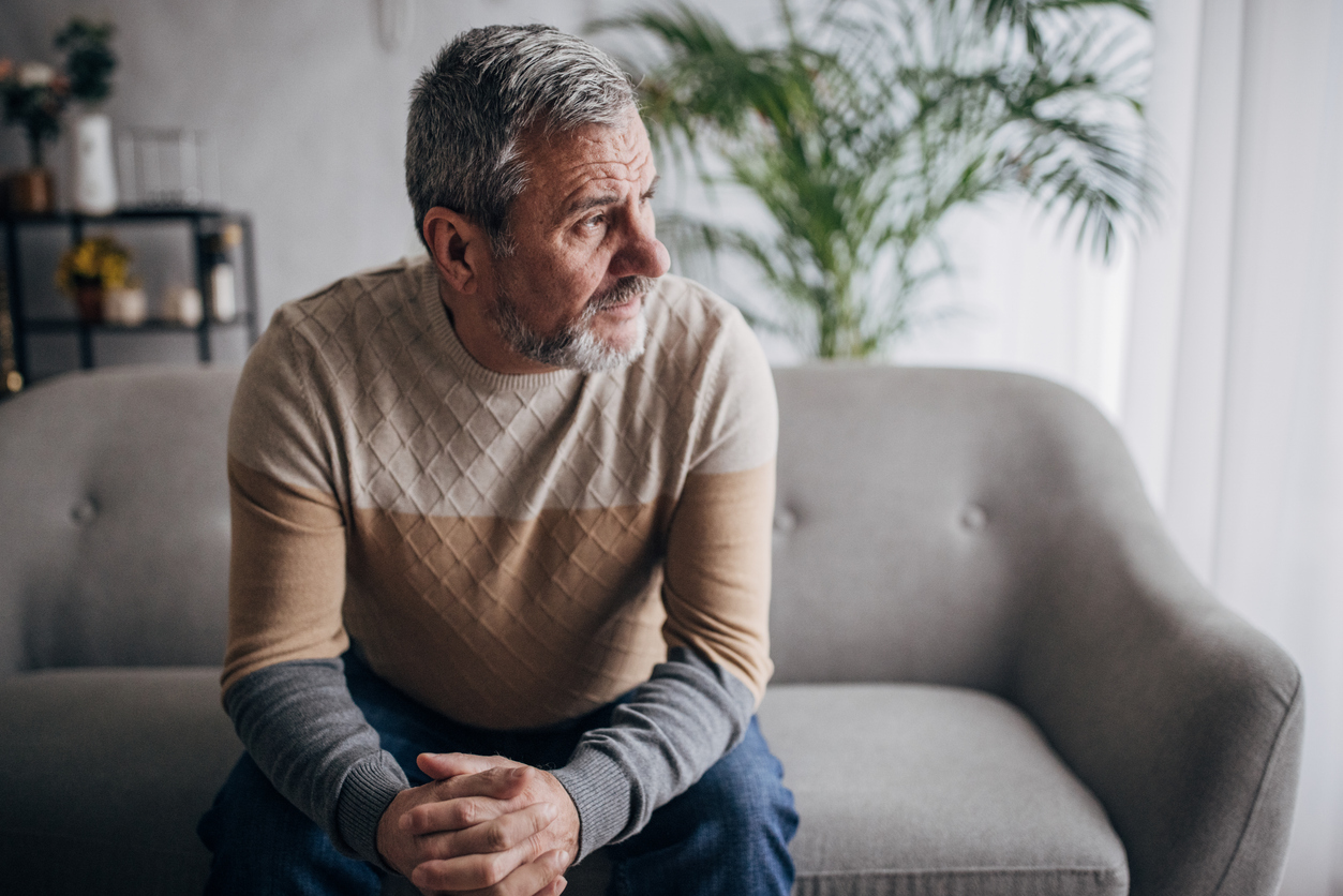 man recovering from surgery